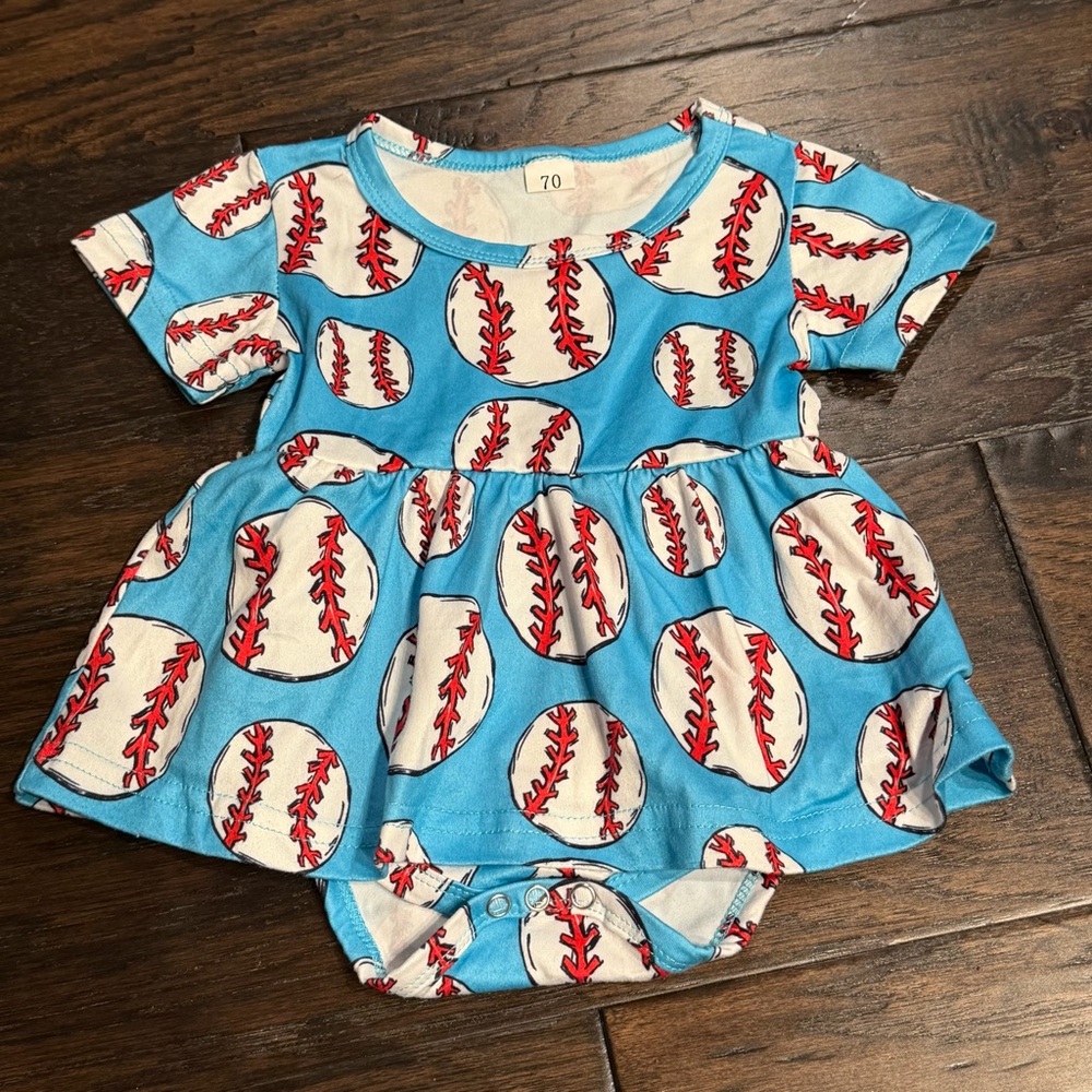 Blue Baseball Baby dress